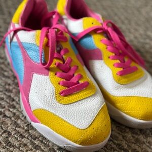 Colorful Sneakers with Pink Laces